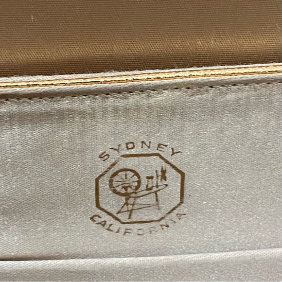 Vintage Sydney of California Brown Croc Leather Trim Top Handle Clutch Handbag - Picture 14 of 16